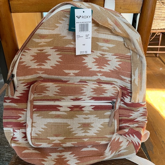 Roxy 15 L Medium Canvas Backpack. cotton-linen fabric ,front zip pocket … - Picture 2 of 7